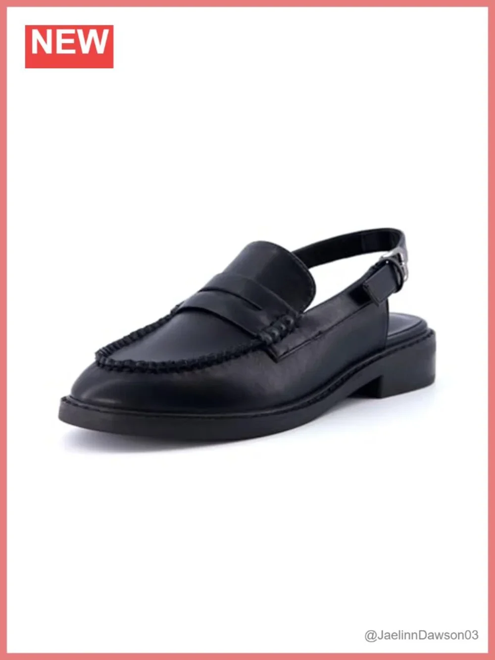 Women's Sling Back Loafer with Memory Foam, Faux Leather, Adjustable Strap